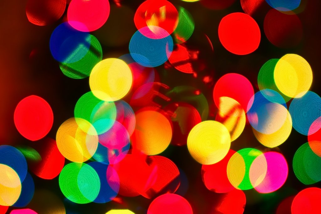 A blurred image of multicoloured lights